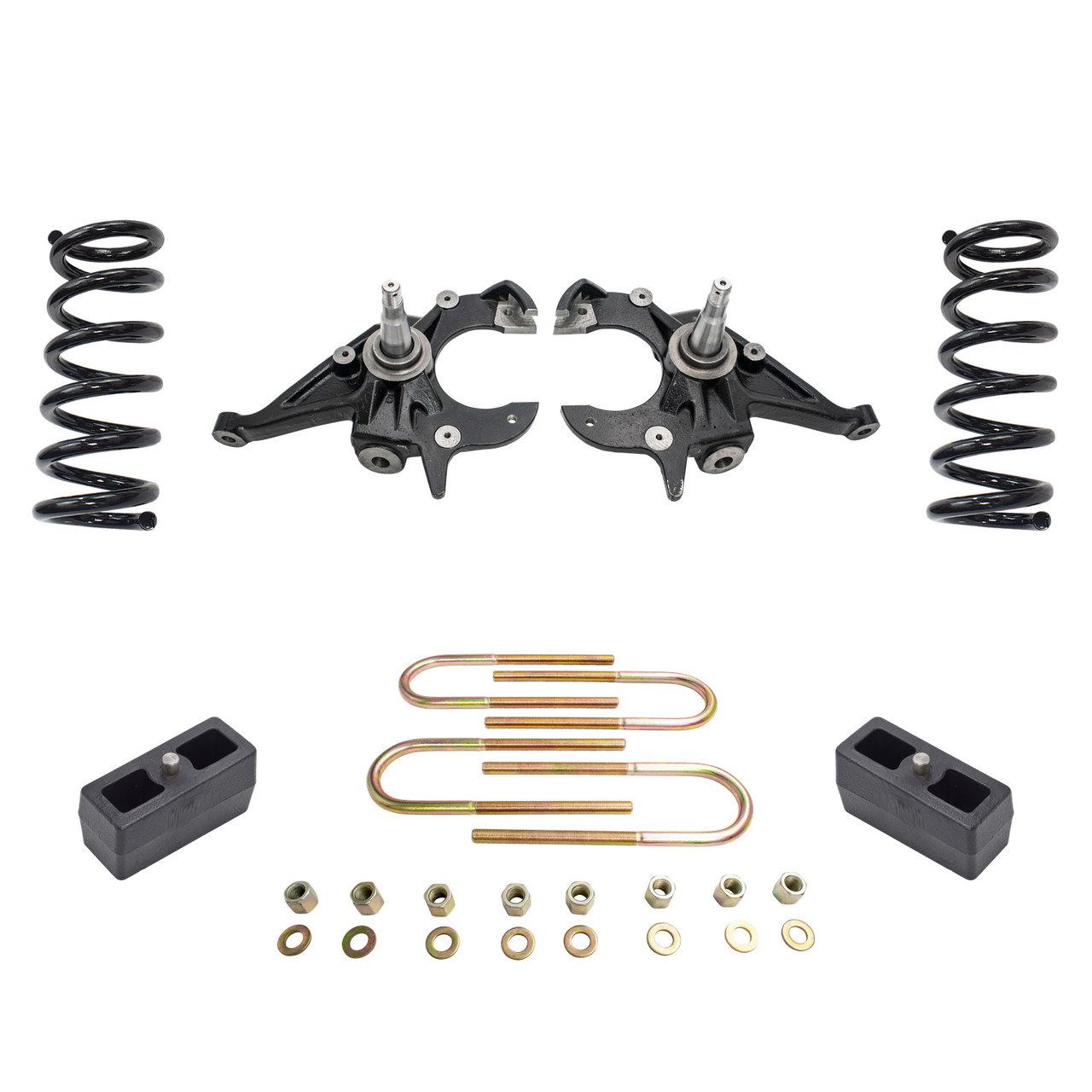 3/3 Spindles + coils Lowering Kit for 1982–2003 Chevy S10 GMC S15 Sonoma 2WD I4