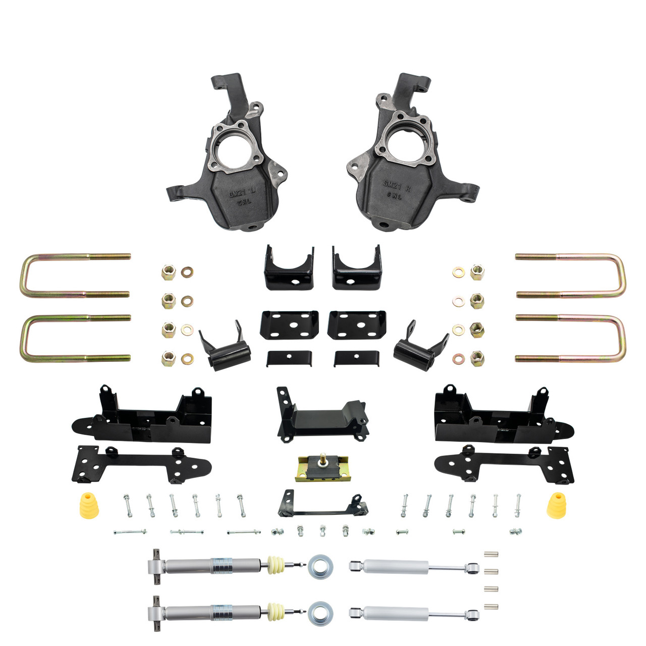 4-5/6 Lowering Kit for 2019-2026 Chevrolet Silverado / GMC Sierra 1500 2WD - Spindles + Adjustable S