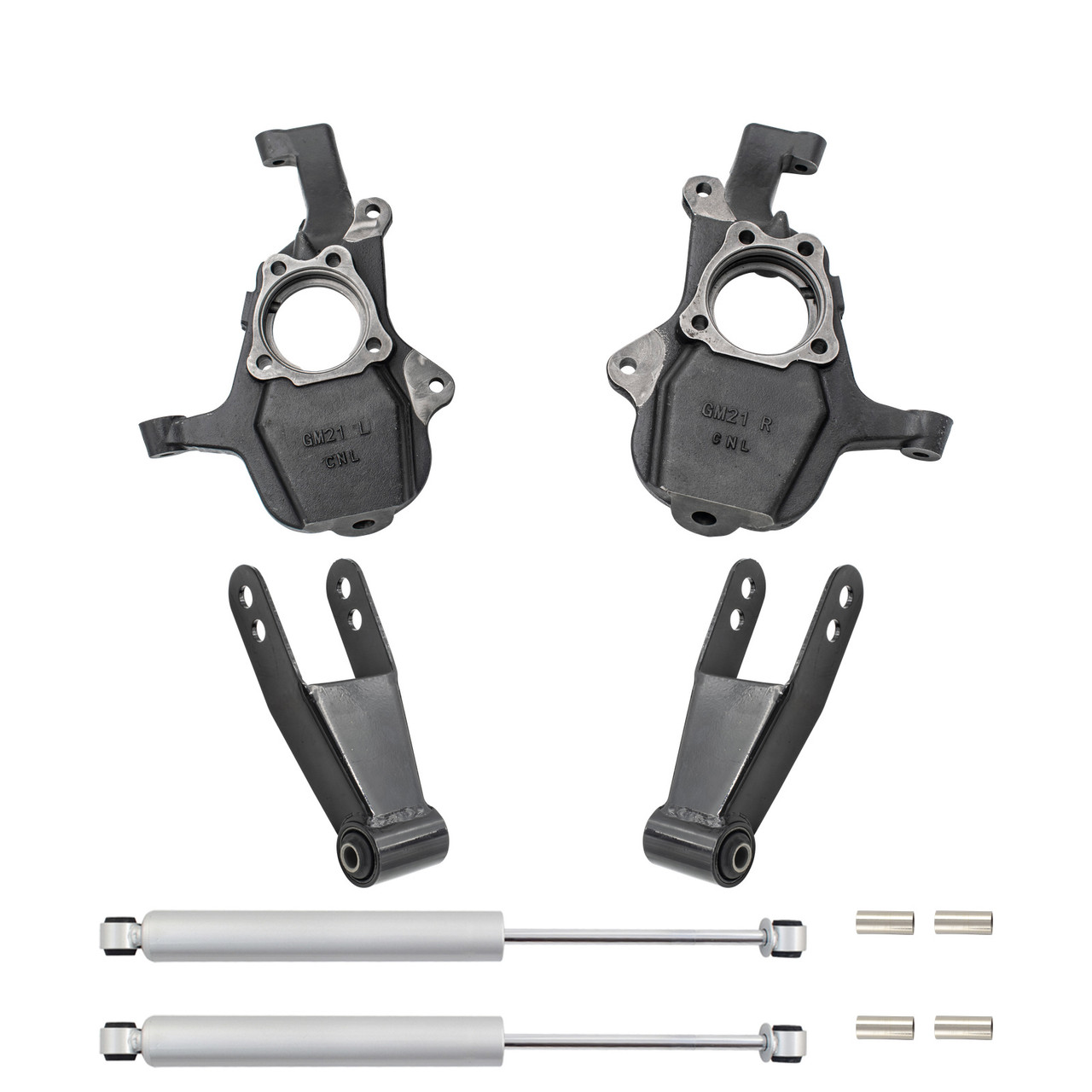 2/2 Lowering Kit for 2019-2026 Chevrolet Silverado / GMC Sierra 1500 2WD - Spindles with Rear Shocks