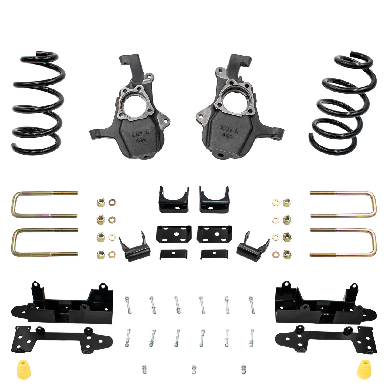 5/6 Lowering Kit for 2019-2026 Chevrolet Silverado / GMC Sierra 1500 4WD V8 - Spindles + Coils and B