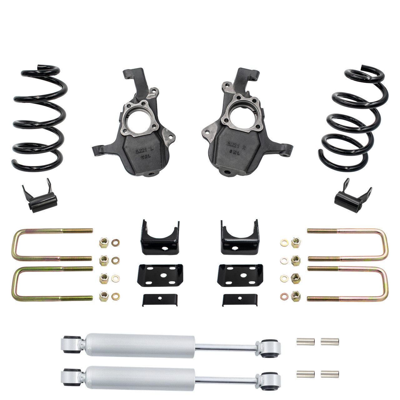 5/6 Lowering Kit for 2019-2026 Chevrolet Silverado / GMC Sierra 1500 4WD V8 - Spindles + Coils with