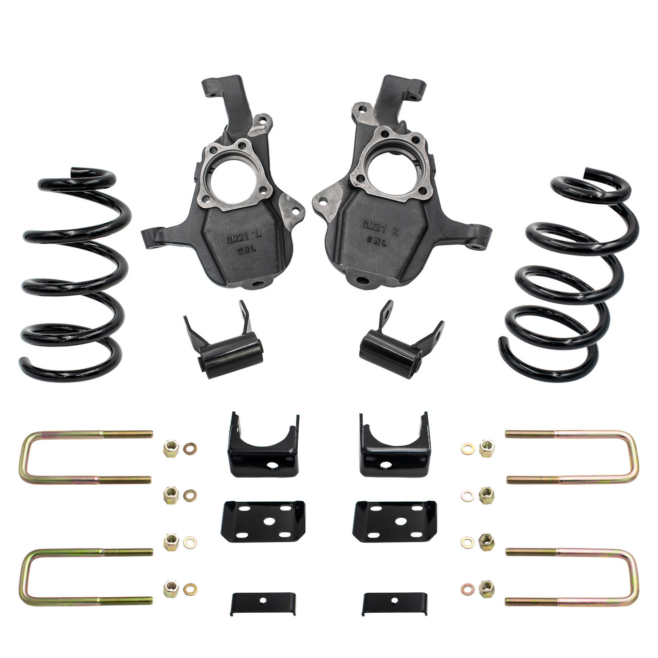 5/6 Lowering Kit for 2019-2026 Chevrolet Silverado / GMC Sierra 1500 4WD V8 - Spindles + Coils