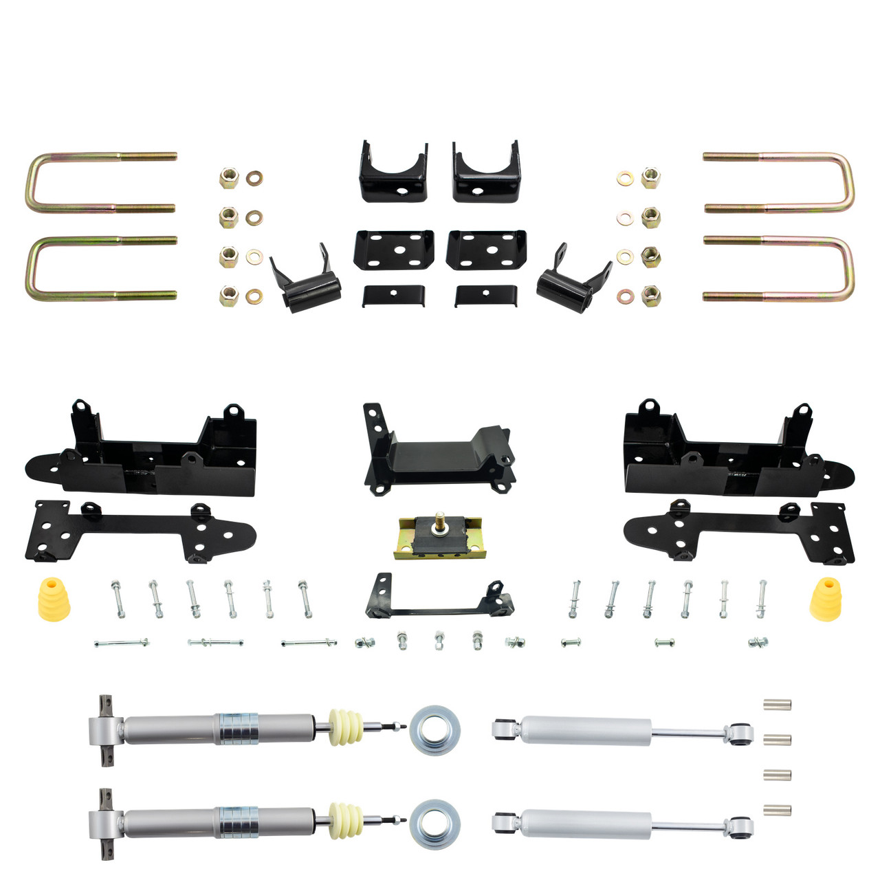 3/6 Lowering Kit for 2019-2026 Chevrolet Silverado / GMC Sierra 1500 2WD - Adjustable Struts with Re