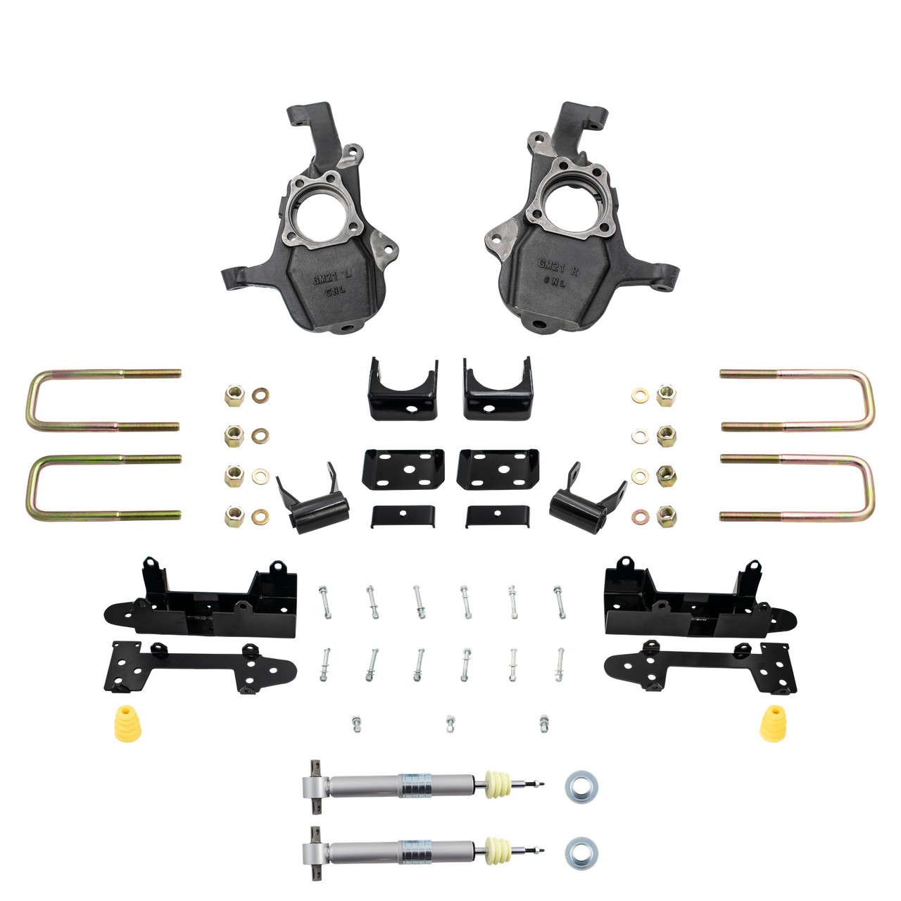 4-5/6 Lowering Kit for 2019-2026 Chevrolet Silverado / GMC Sierra 1500 4WD - Spindles + Adjustable S