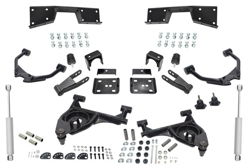01 - 06 Silverado / Sierra 1500  4" / 7" Control Arm Drop Kit + Shocks, C-Notch