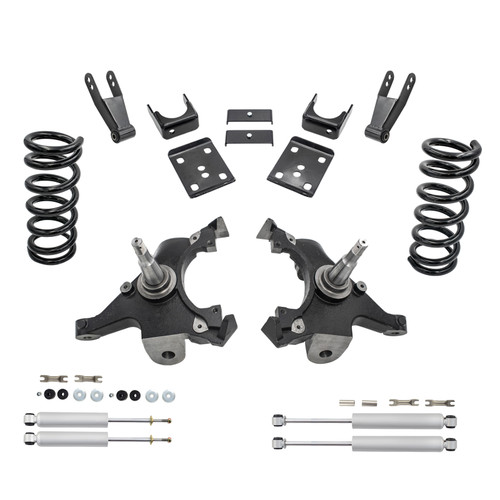 1988 - 1998 Chevrolet GMC C1500 W/1.25" ROTORS V6 4"/7" Lowering Kit + SHOCKS