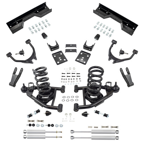 4" / 7" Control Arm Drop Kit for 88-98 Chevy / GMC C1500 V6 w/ Shocks + Notch