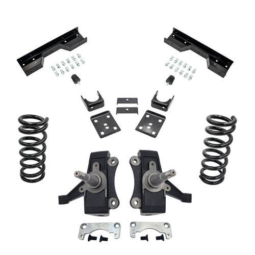 88-98 Chevy GMC C1500 W/1.25" ROTORS V8 5"/6" Drop Kit SPINDLE+COILS+FLIP+NOTCH (No Track Width Chan