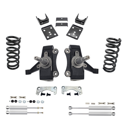 1988 - 1998 Chevrolet GMC C1500 V8 W/1.25" ROTORS 5/6 Drop Lowering Kit + SHOCKS (No Track Width Cha