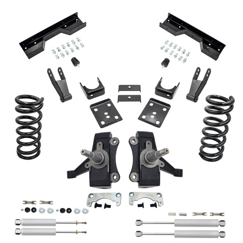 1988-1998 Chevrolet GMC C1500 W/1.25" ROTORS V8 5"/7" Drop Kit + SHOCKS + NOTCH (No Track Width Chan