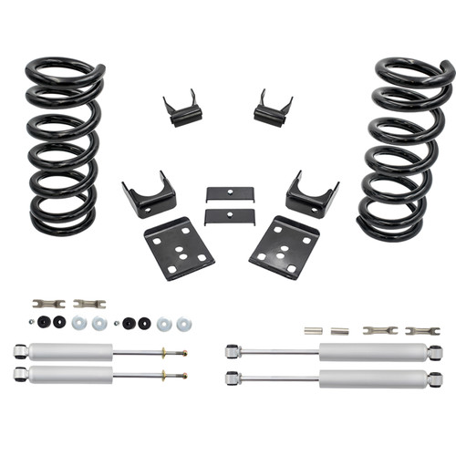3/5 Coil Drop Lowering Kit + Shocks FOR 88-91 Chevy GMC C1500 Std Cab 2WD V6
