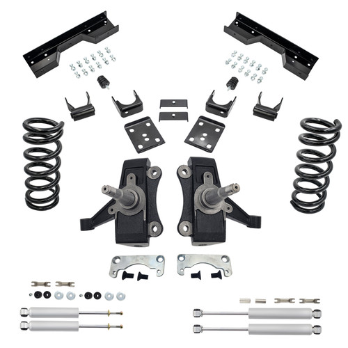 3/5 No Track Width Drop Kit + Shocks + C-Notch FOR 88-91 Chevy GMC C1500 2WD V6