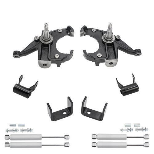 3/4 Spindle Drop Kit + Shocks FOR 73-87 Chevy GMC C10 C15 1.25" Rotors 2WD