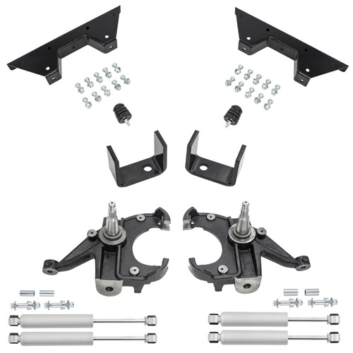 3/5 Spindle Drop Kit + Rear Shocks + C-Notch FOR 73-87 C10 C15 1.25" Rotors