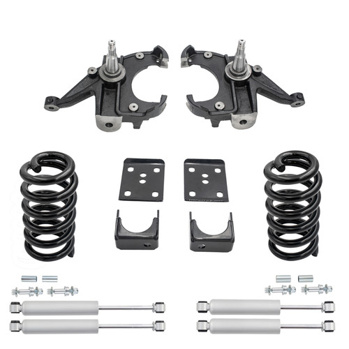 6/6 Spindle Drop Kit + Shocks FOR 73-87 Chevy GMC C10 C15 1.25" Rotors 2WD
