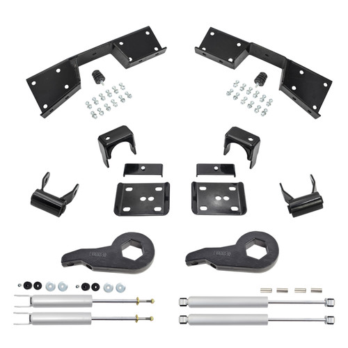 3"/5" Drop Kit + Shocks + C-Notch FOR 99-00 Chevy Silverado GMC Sierra 1500 4WD