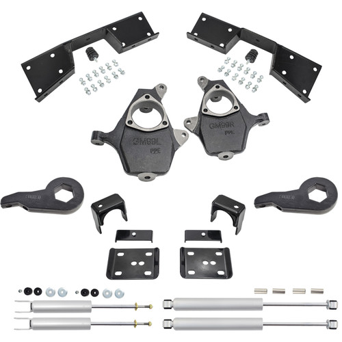 4"/6" Drop Kit + Shocks + C-Notch FOR 99-00 Chevy Silverado GMC Sierra 1500 4WD