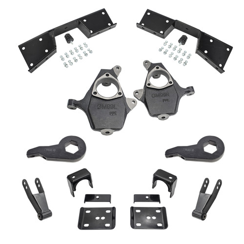 4"/7" Drop Lowering Kit + C-Notch FOR 99-00 Chevy Silverado GMC Sierra 1500 4WD