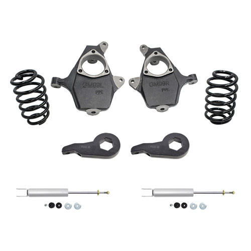 4"/4" 00-06 GM SUV Drop Kit - Spindles+Keys | Front Shocks