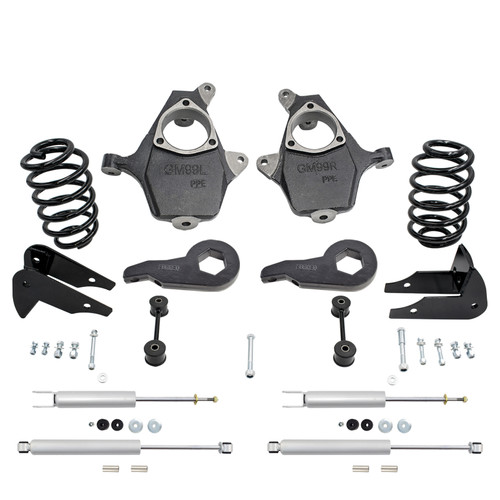 4"/5" 00-06 GM SUV Drop Kit - Spindles+Keys | RearK+F/R Shocks
