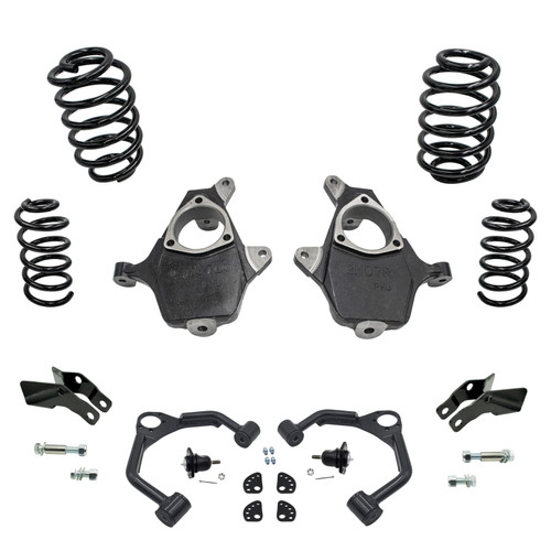 4/4 07-14 GM SUV Spindle + Coil Drop Kit + Upper Arms + Extenders