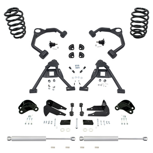 4/5 07-14 GM SUV Control Arm Drop Kit + Rear Shocks + Extenders