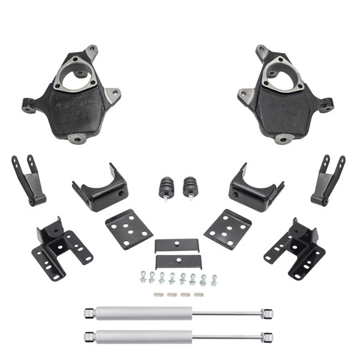 2007-2013 Silverado / Sierra 1500 2/3-4 Lowering Kit - Spindles + Rear Shocks