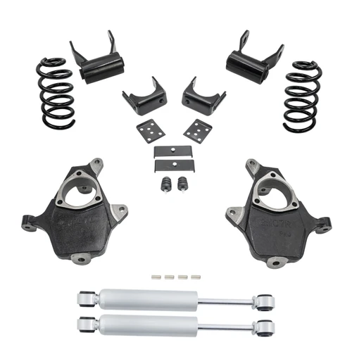 2007-2013 Silverado / Sierra 1500 V6 5/6 Lowering Kit - Spindles + Coils + Rear Shocks