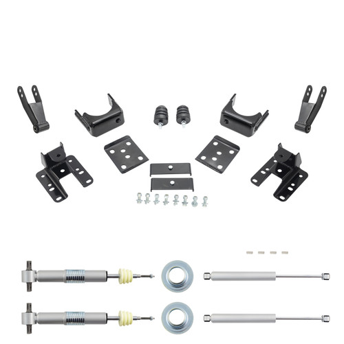 2007-2013 Silverado / Sierra 1500 0.5-2/3-4 Lowering Kit - Adjustable Struts + Rear Shocks