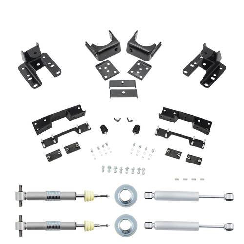 2007-2013 Silverado / Sierra 1500 0.5-2/5-6 Lowering Kit - Adjustable Struts + Rear Shocks + C-Notch
