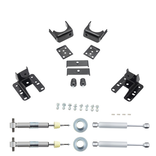 2007-2013 Silverado / Sierra 1500 0.5-2/5-6 Lowering Kit - Adjustable Struts + Rear Shocks
