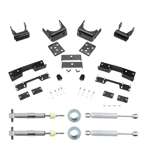 2007-2013 Silverado / Sierra 1500 0.5-2/6 Lowering Kit - Adjustable Struts + Rear Shocks + C-Notch
