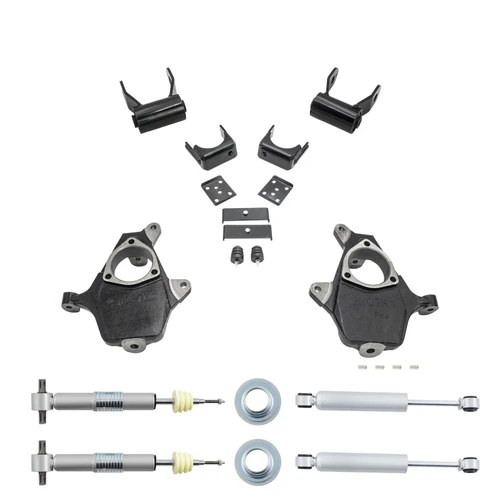 2007-2013 Silverado / Sierra 1500 2.5-4/6 Lowering Kit - Spindles + Adjustable Struts + Rear Shocks