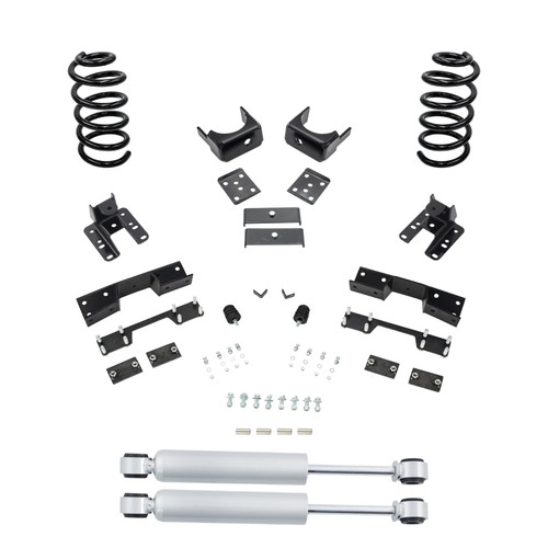 2014-2016 Silverado / Sierra 1500 V6 2/5-6 Lowering Kit - Coils + Rear Shocks + C-Notch