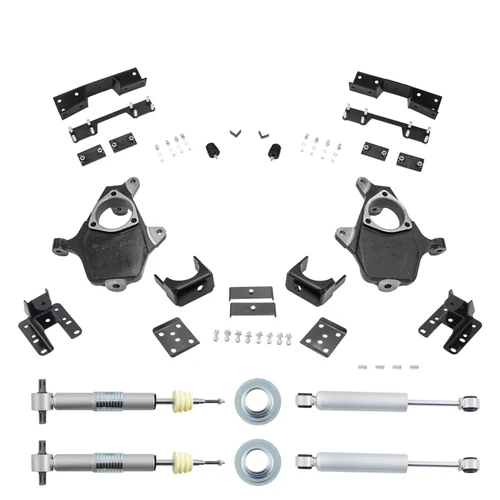 2014-2016 Silverado / Sierra 1500 2.5-4/5-6 Lowering Kit - Spindles + Struts + Shocks + C-Notch - Ca