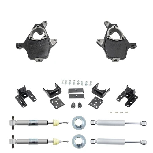 2014-2016 Silverado / Sierra 1500 2.5-4/5-6 Lowering Kit - Spindles + Adjustable Struts + Rear Shock