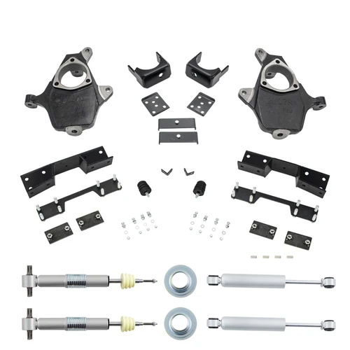 2014-2016 Silverado / Sierra 1500 2.5-4/7 Lowering Kit - Spindles + Struts + Shocks + C-Notch - Cast