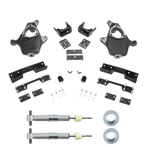 2014-2016 Silverado / Sierra 1500 2.5-4/7 Lowering Kit - Spindles + Adjustable Struts + C-Notch - Ca