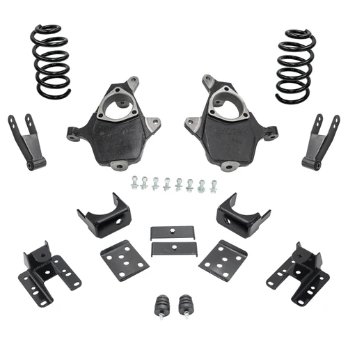 2014-2016 Silverado / Sierra 1500 V6 3/3-4 Lowering Kit - Spindles + Coils - Cast Steel Arms