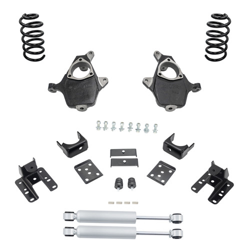 2014-2016 Silverado / Sierra 1500 V6 4/5-6 Lowering Kit - Spindles + Coils + Rear Shocks - Cast Stee