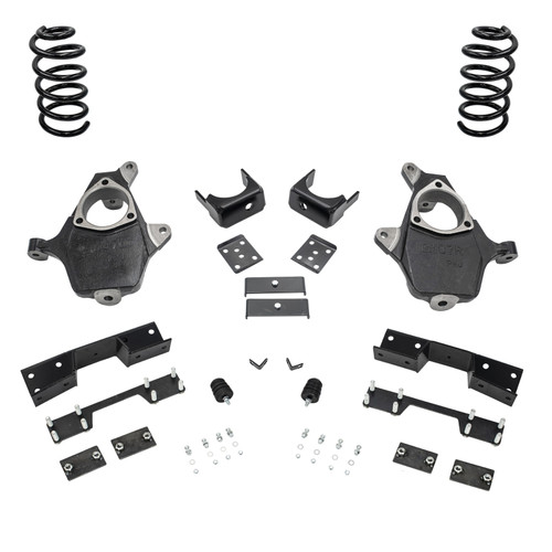 2014-2016 Silverado / Sierra 1500 V6 5/7 Lowering Kit - Spindles + Coils + C-Notch - Cast Steel Arms