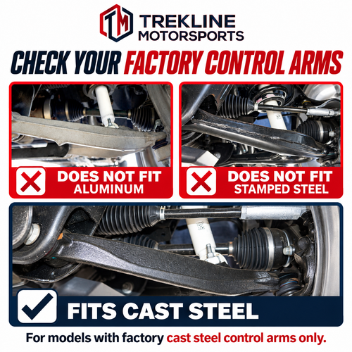 Factory cast-steel control-arm identification