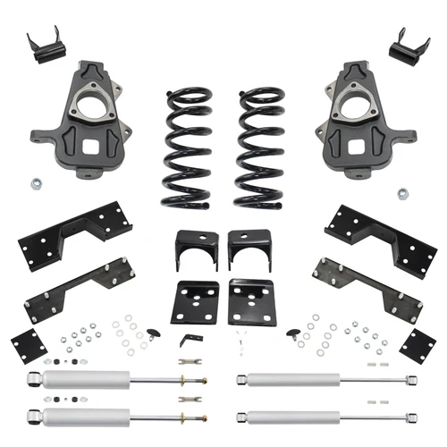 Trekline 4/7-8 Spindle/Coil Lowering Kit for 2002-2008 Dodge Ram 1500 2WD V6 + Shocks + C-Notch