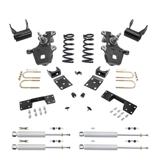 Trekline 3/5 Spindles & Coils Lowering Kit for 1997-2003 Ford F-150 2WD V6 + Shocks + C-Notch