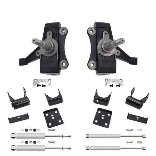 Trekline 2/5 Drop spindles Drop Kit — 95-99 Tahoe Yukon 4-Door 2WD V8 + Shocks