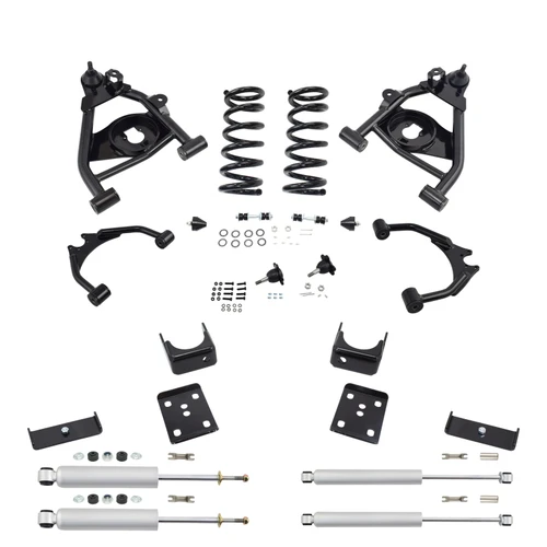 Trekline 4/6 Drop control arms and coils Drop Kit — 95-99 Tahoe Yukon 4-Door 2WD V8 + Shocks