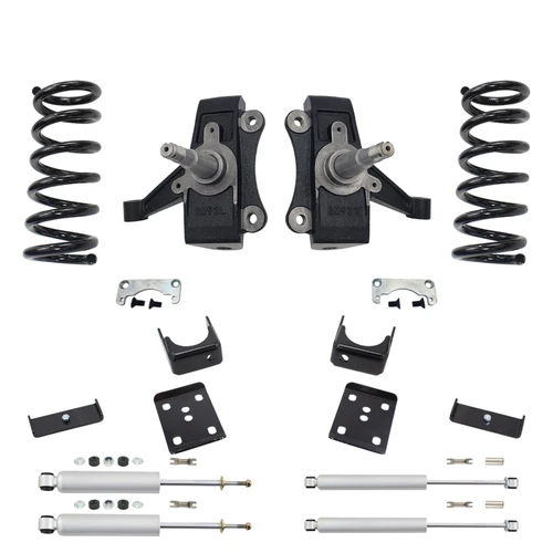 Trekline 5/6 Drop spindles and coils Drop Kit — 95-99 Tahoe Yukon 4-Door 2WD V8 + Shocks