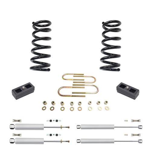 2/2 Coils Lowering Kit with Front and Rear Shocks for 1983–2005 Chevy Blazer GMC Jimmy 2WD V6