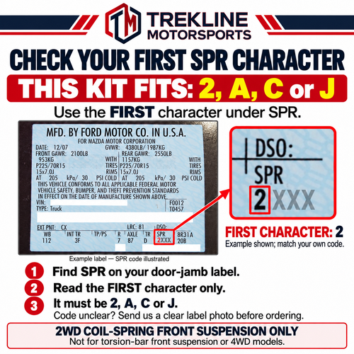 Check the FIRST SPR character on the factory door label