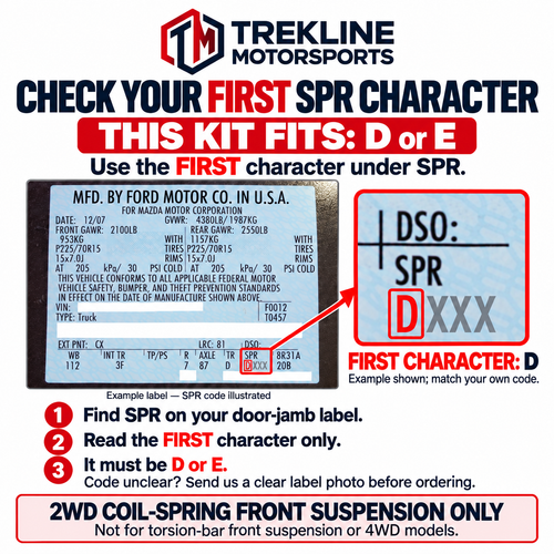 Check the FIRST SPR character on the factory door label